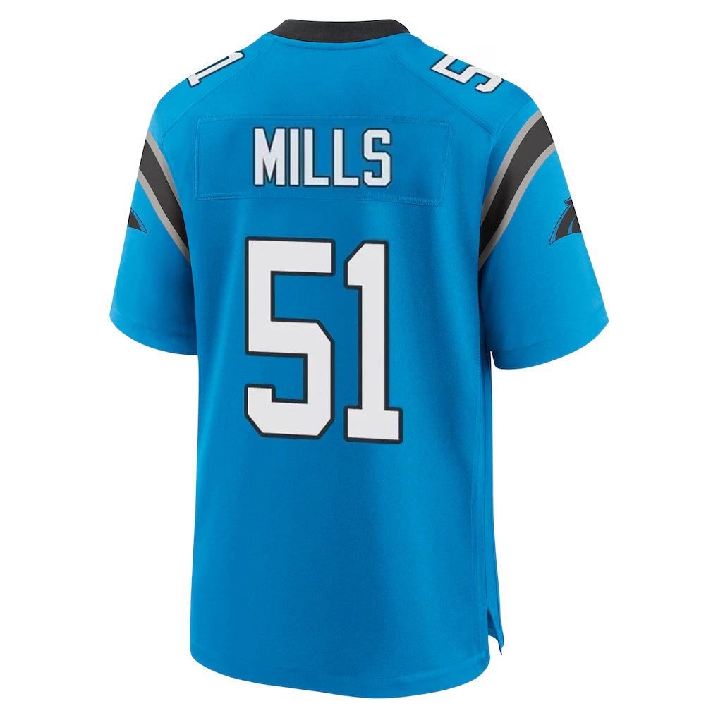 Choea C.Panthers #51 Sam Mills Player Blue Home Game Stitched Jerseys