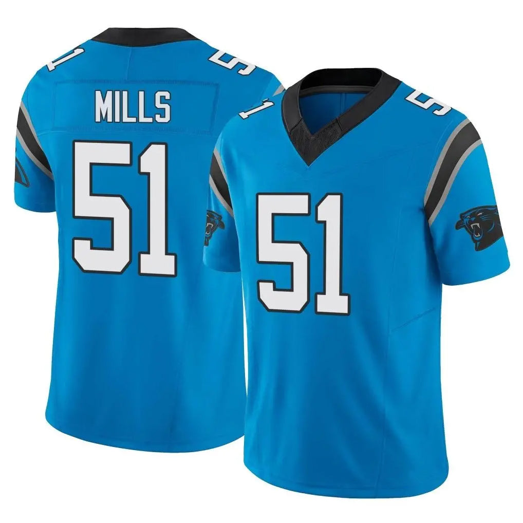 Choea C.Panthers #51 Sam Mills Player Blue Vapor F.U.S.E. Limited Home Game Stitched Jerseys