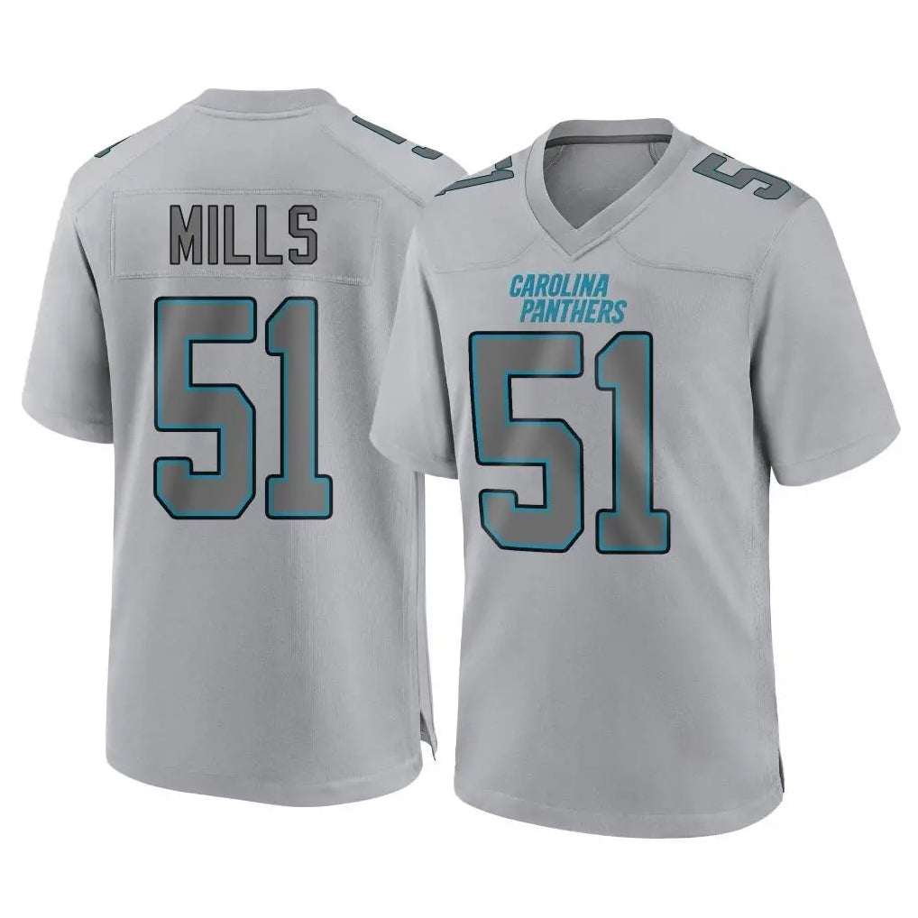 Choea C.Panthers #51 Sam Mills Player Gray Atmosphere Fashion Game Stitched Jerseys