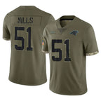 Choea C.Panthers #51 Sam Mills Player Olive Salute to Service Game Stitched Jerseys