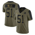 Choea C.Panthers #51 Sam Mills Player Olive Salute to Service Limited Game Stitched Jerseys