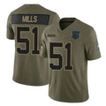 Choea C.Panthers #51 Sam Mills Player Olive Salute to Service Limited Home Game Stitched Jerseys