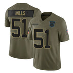 Choea C.Panthers #51 Sam Mills Player Olive Salute to Service Limited Home Game Stitched Jerseys
