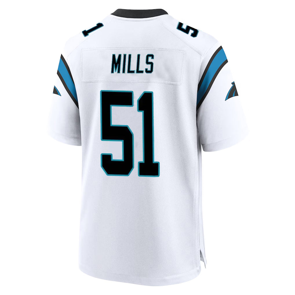 Choea C.Panthers #51 Sam Mills Player White Home Game Stitched Jerseys