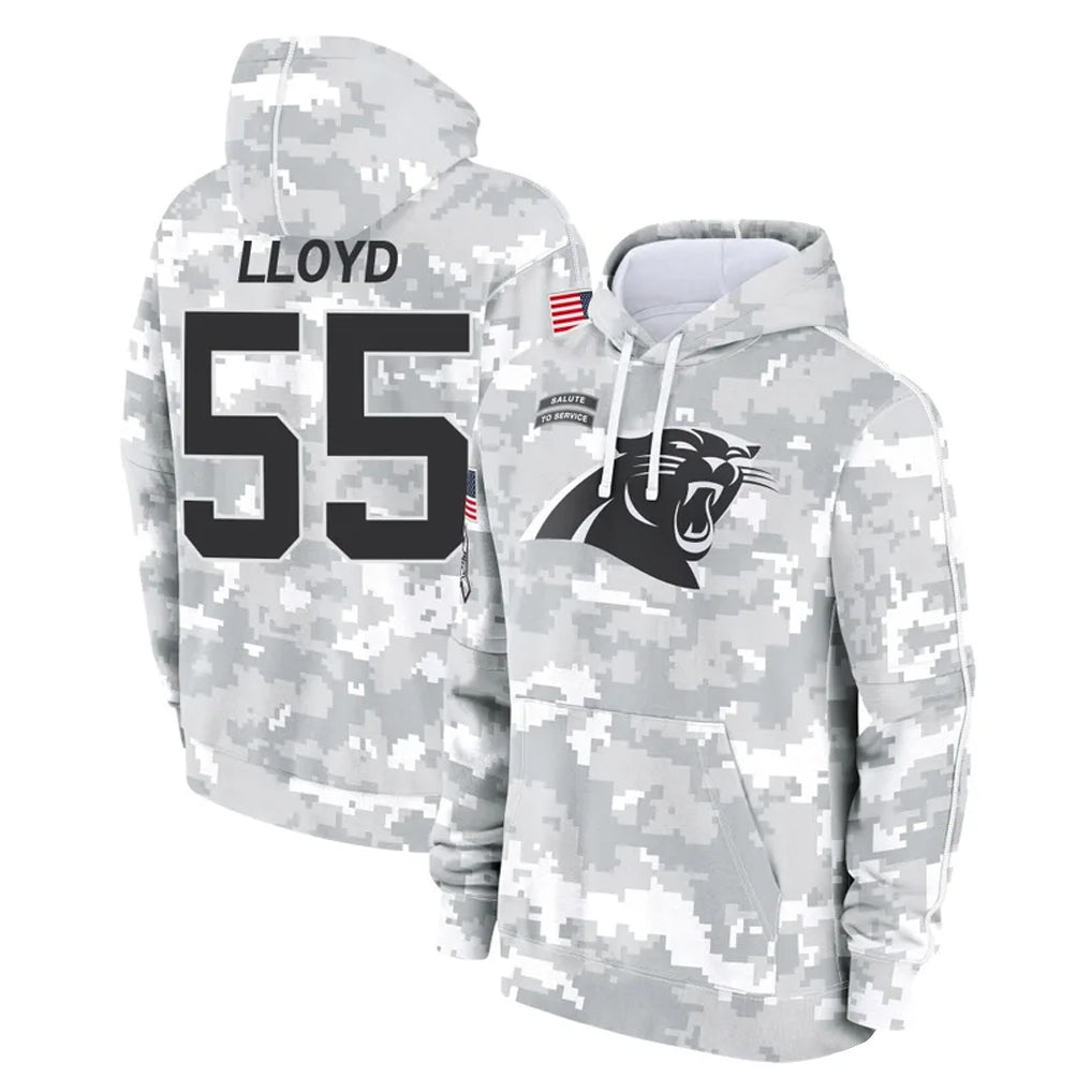 Choea C.Panthers #55 Devin Lloyd Player Arctic Camo Salute to Service Pullover Hoodies Limited Game Stitched Jerseys