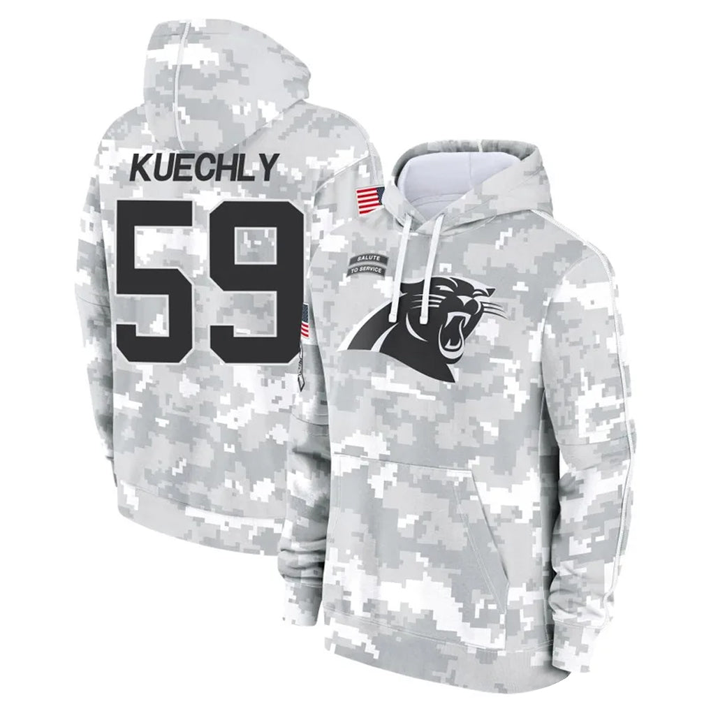 Choea C.Panthers #59 Luke Kuechly Player Arctic Camo Salute to Service Hoodies Stitched Jerseys