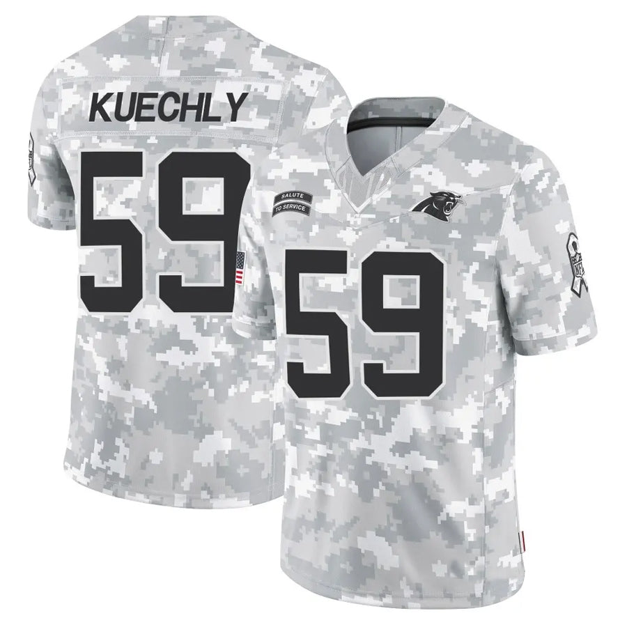 Choea C.Panthers #59 Luke Kuechly Player Arctic Camo Salute to Service Limited Stitched Jerseys