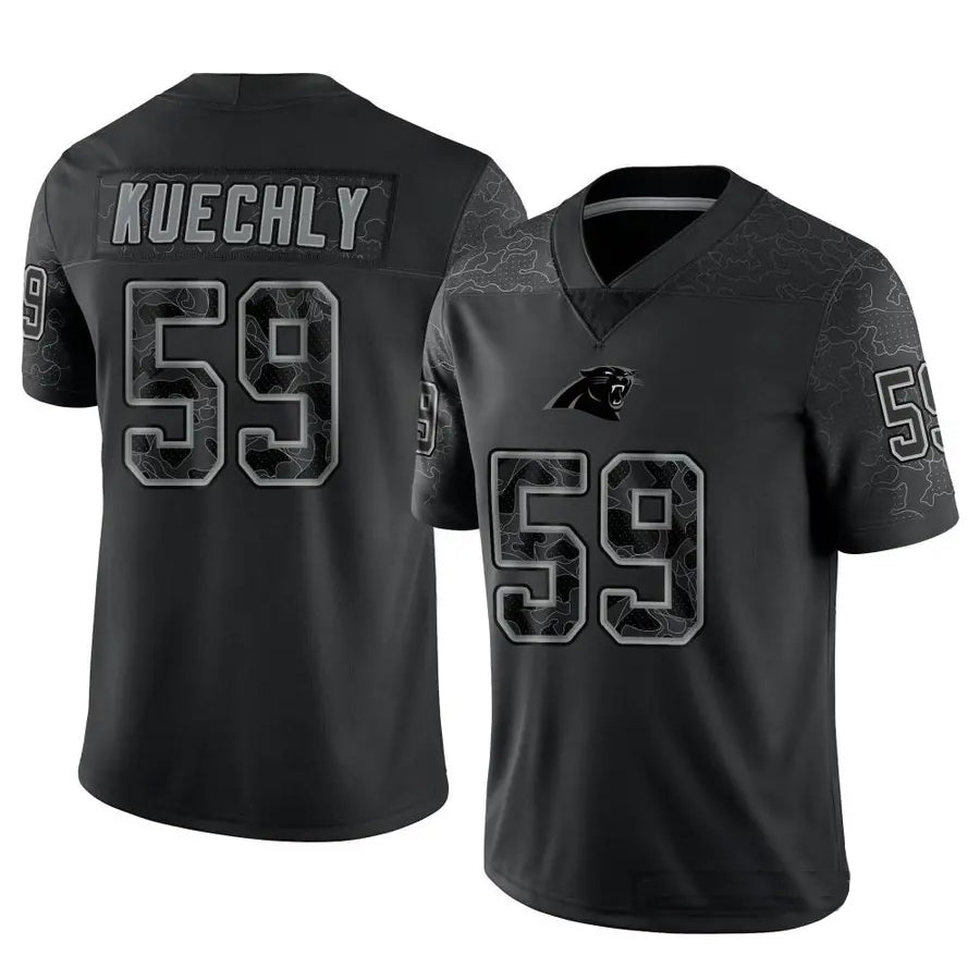 Choea C.Panthers #59 Luke Kuechly Player Black REFLECTIVE Limited Stitched Jerseys