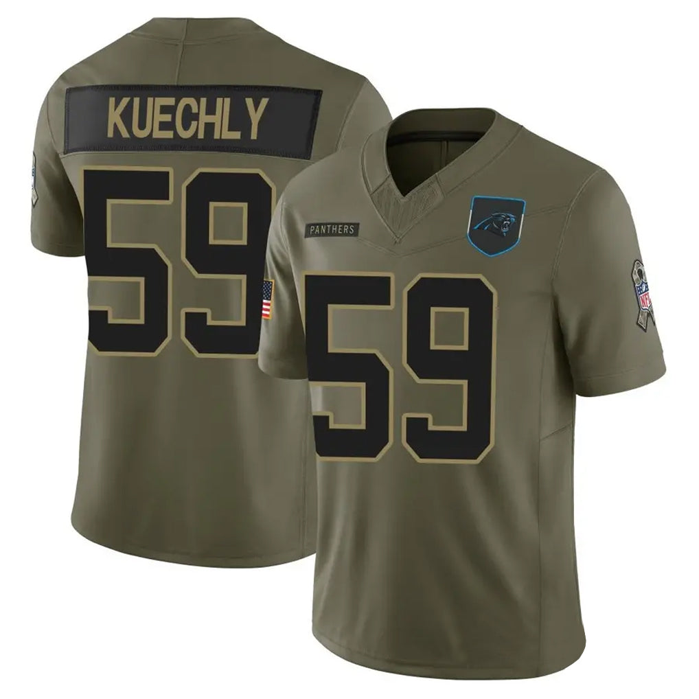 Choea C.Panthers #59 Luke Kuechly Player Olive Salute To Service Limited Stitched Jerseys