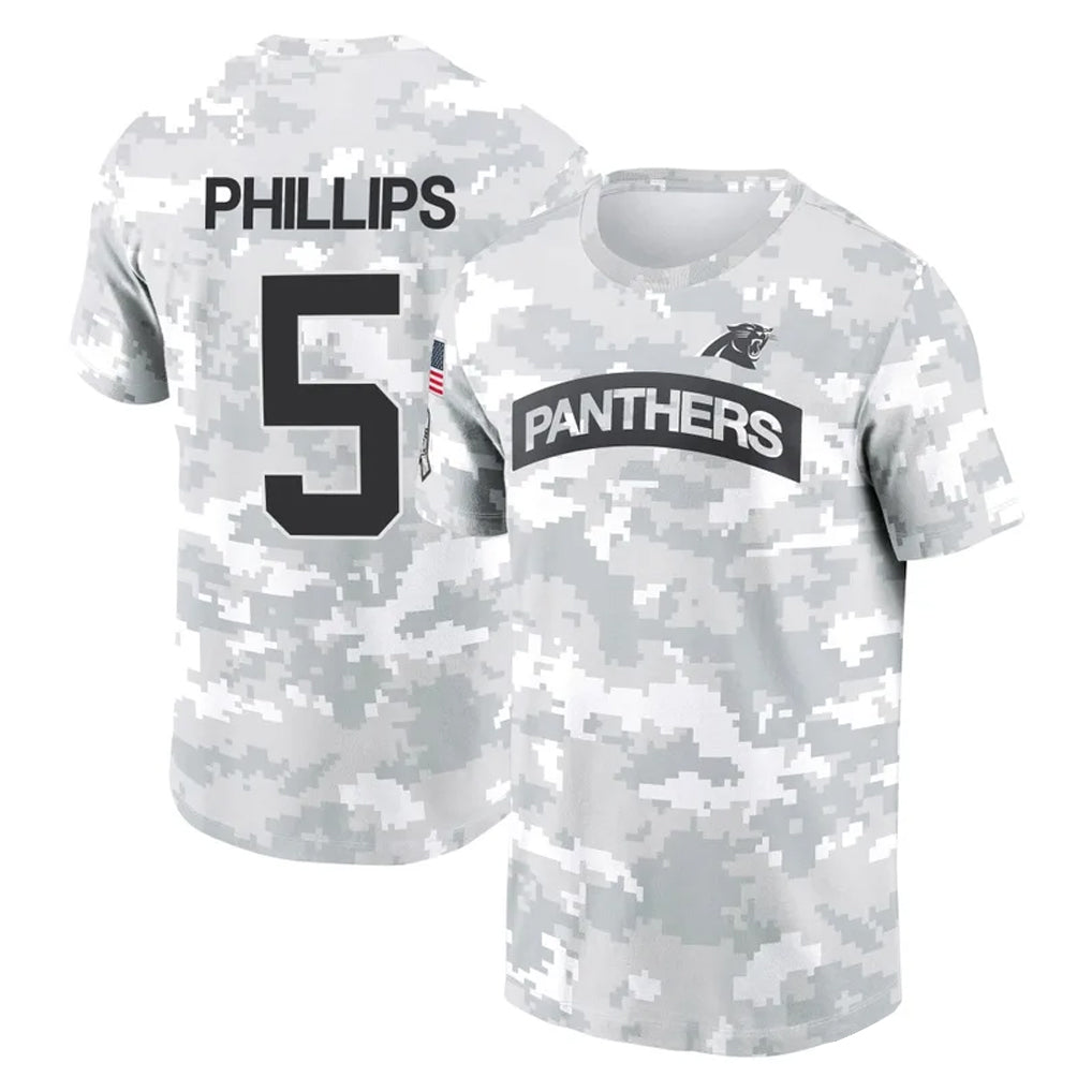 Choea C.Panthers #5 Jaelan Phillips Player Arctic Camo Salute to Service T-Shirt Hoodies Stitched Jerseys