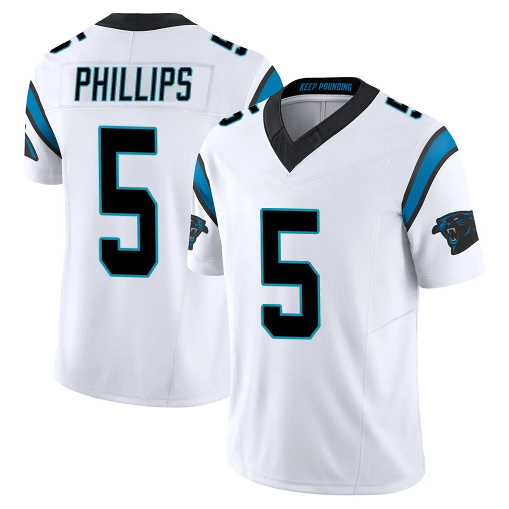 Choea C.Panthers #5 Jaelan Phillips Player White Vapor F.U.S.E. Limited Home Game Stitched Jerseys