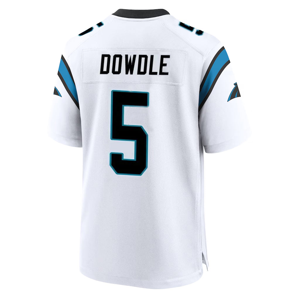 Choea C.Panthers #5 Rico Dowdle Player White Home Game Stitched Jerseys
