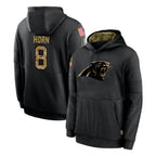 Choea C.Panthers #8 Jaycee Horn Player Black Salute to Service Pullover Hoodies Limited Game Stitched Jerseys