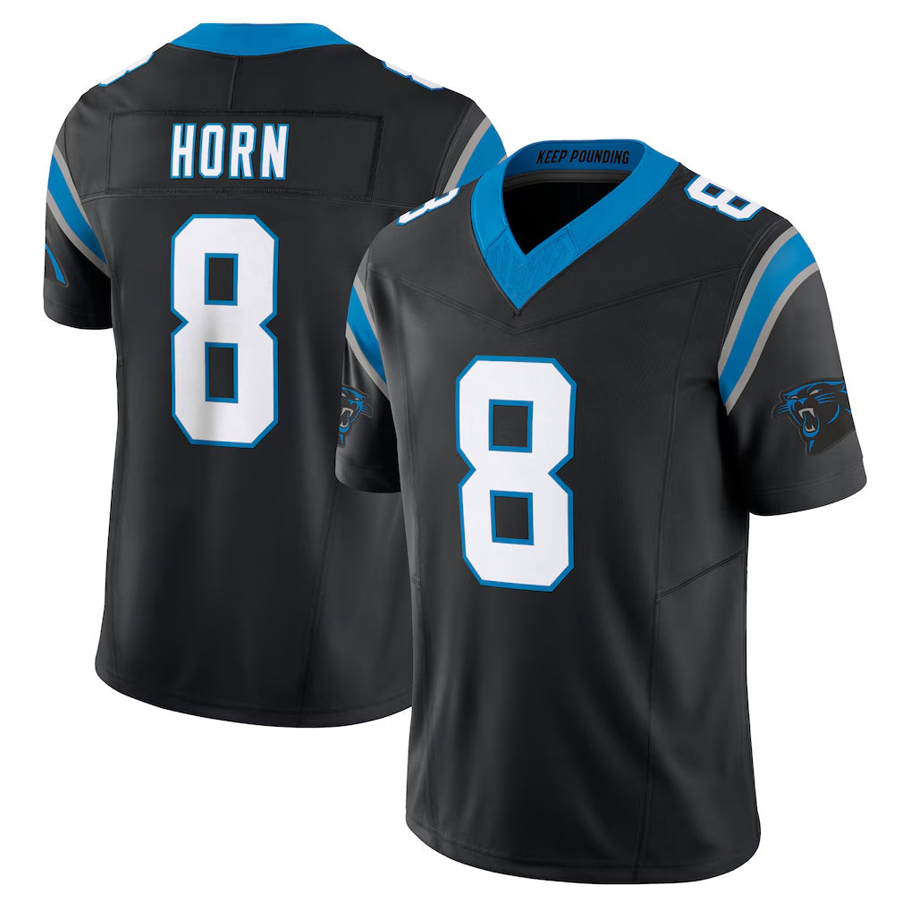 Choea C.Panthers #8 Jaycee Horn Player Black Vapor F.U.S.E. Limited Home Game Stitched Jerseys