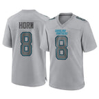 Choea C.Panthers #8 Jaycee Horn Player Gray Atmosphere Fashion Game Stitched Jerseys