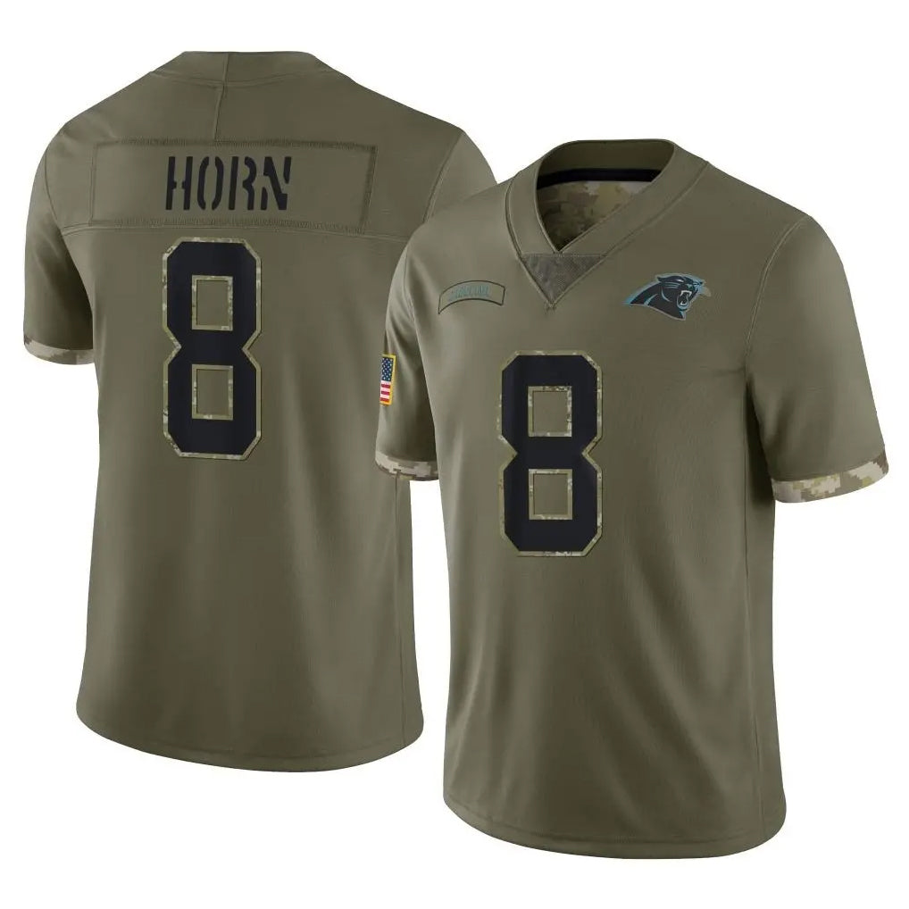 Choea C.Panthers #8 Jaycee Horn Player Olive Salute to Service Game Stitched Jerseys