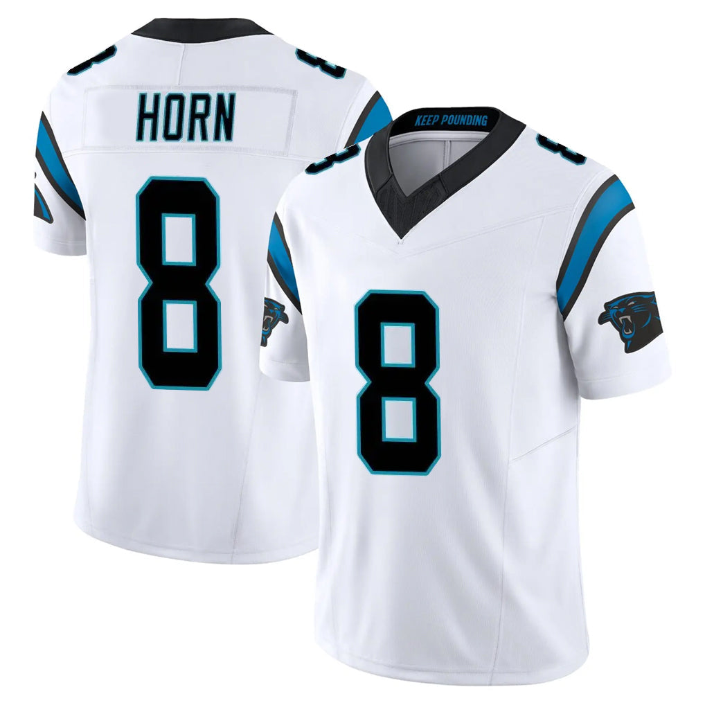 Choea C.Panthers #8 Jaycee Horn Player White Vapor F.U.S.E. Limited Home Game Stitched Jerseys