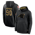 Choea C.Panthers #90 Julius Peppers Player Black Salute to Service Pullover Hoodies Limited Game Stitched Jerseys