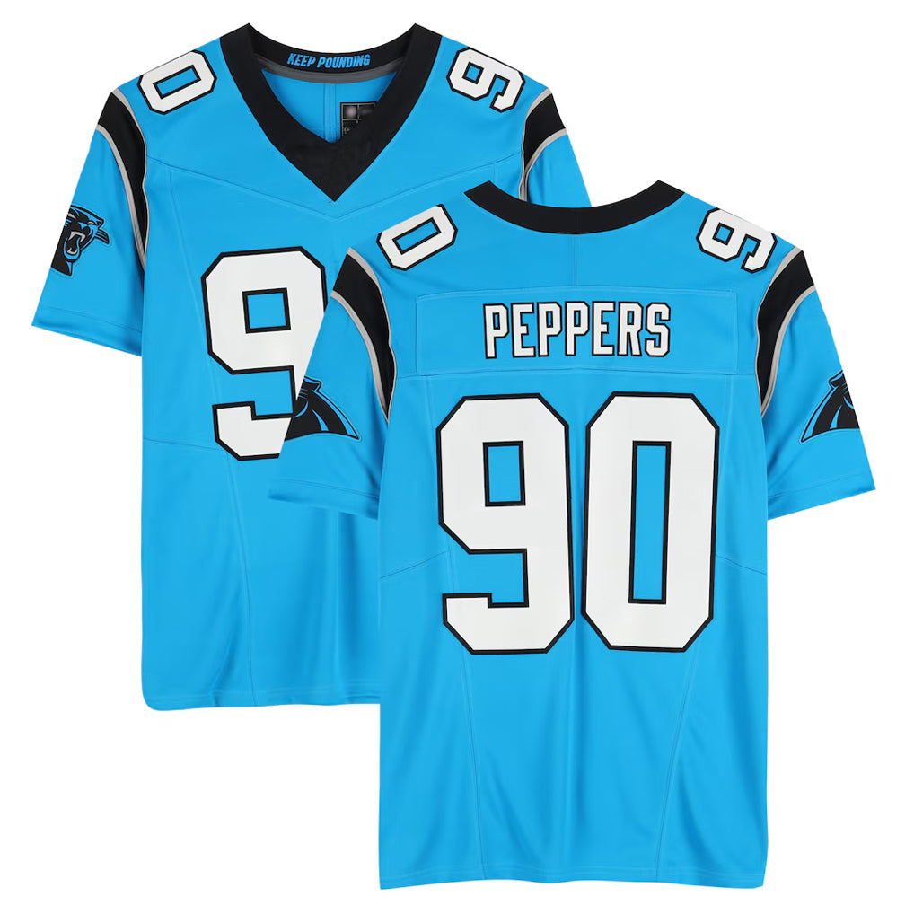 Choea C.Panthers #90 Julius Peppers Player Blue Mitchell & Ness Legacy Replica Stitched Jerseys