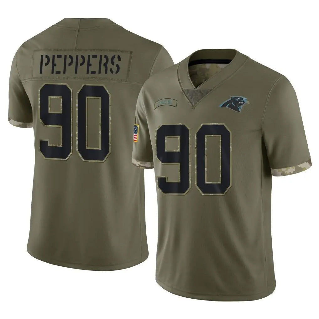Choea C.Panthers #90 Julius Peppers Player Olive Salute to Service Game Stitched Jerseys