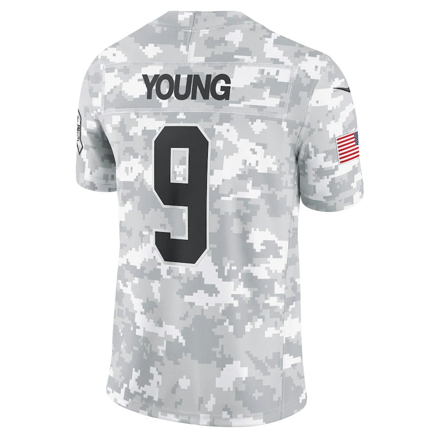 Choea C.Panthers #9 Bryce Young Arctic Camo 2024 Salute to Service Limited Stitched Jerseys