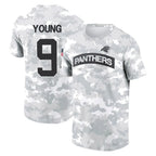 Choea C.Panthers #9 Bryce Young Player Arctic Camo Salute to Service T-Shirt Hoodies Stitched Jerseys