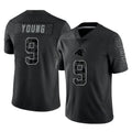 Choea C.Panthers #9 Bryce Young Player Black Limited Reflective Game Stitched Jerseys