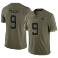 Choea C.Panthers #9 Bryce Young Player Olive Salute To Service Limited Stitched Jerseys