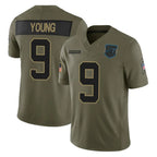 Choea C.Panthers #9 Bryce Young Player Olive Salute to Service Limited Home Game Stitched Jerseys