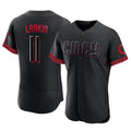 Choea C.Reds #11 Barry Larkin Player Black City Connect Limited Elite Home Stitched Jerseys
