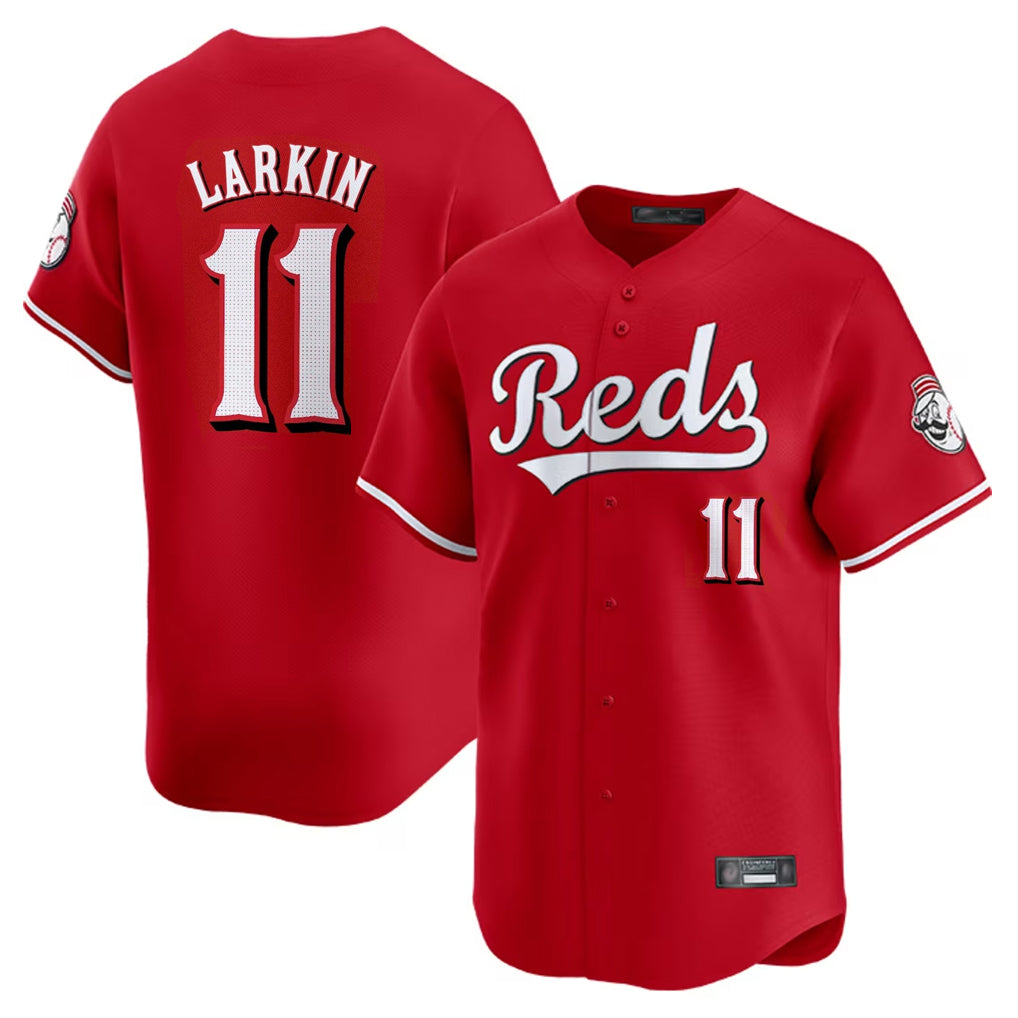 Choea C.Reds #11 Barry Larkin Player Red Home Limited Stitched Jerseys