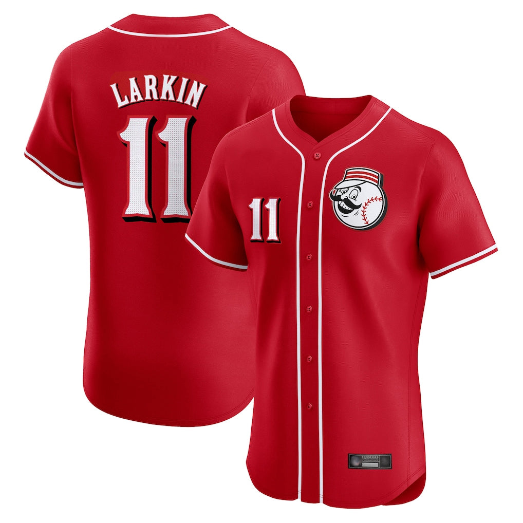 Choea C.Reds #11 Barry Larkin Player Red Limited Elite Home Game Stitched Jerseys