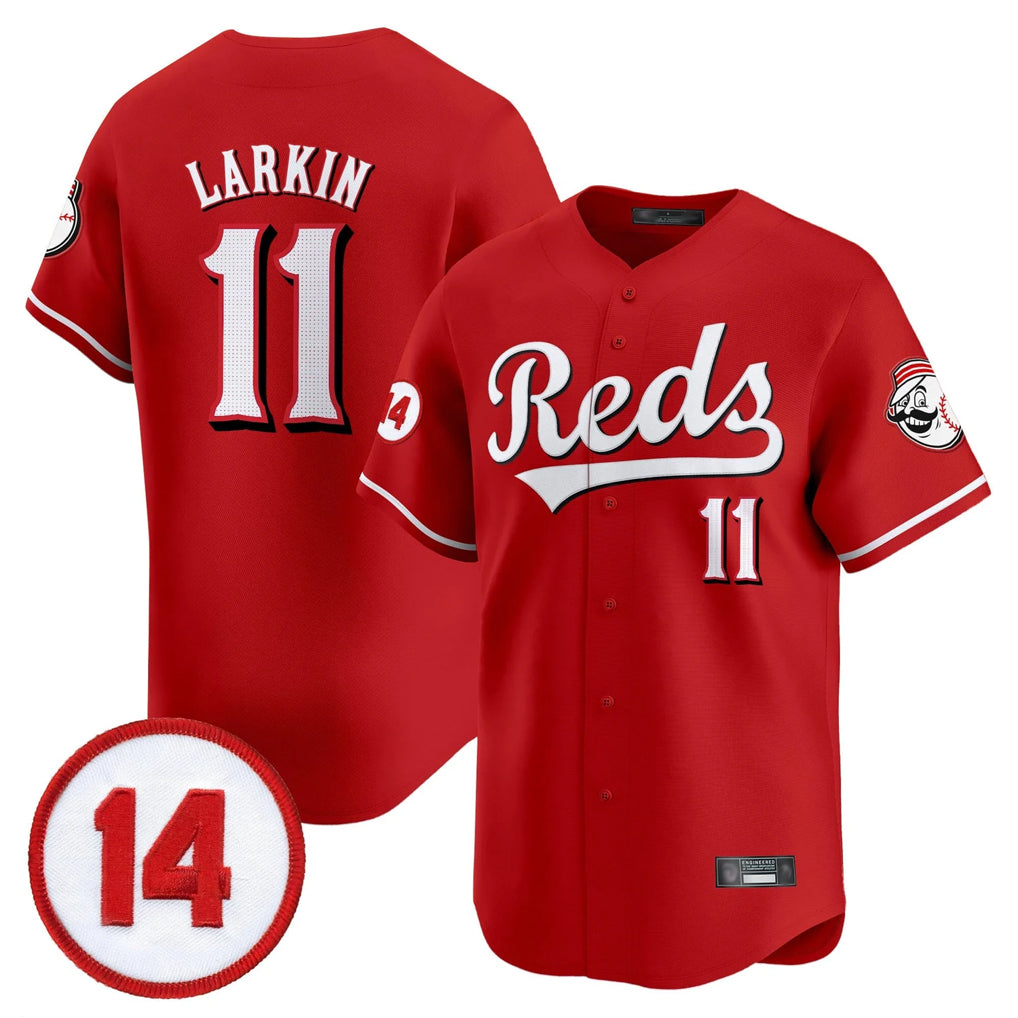 Choea C.Reds #11 Barry Larkin Player Red Vapor Premier Limited Home Stitched Jerseys