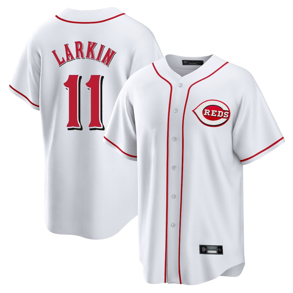 Choea C.Reds #11 Barry Larkin Player White Game Home Stitched Jerseys