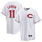 Choea C.Reds #11 Barry Larkin Player White Home Game Stitched Jerseys