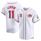 Choea C.Reds #11 Barry Larkin Player White Home Limited Stitched Jerseys