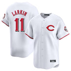 Choea C.Reds #11 Barry Larkin Player White Limited Home Stitched Jerseys