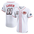 Choea C.Reds #11 Barry Larkin Player White Speedway Classic Limited Elite Home Stitched Jerseys