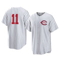 Choea C.Reds #11 Barry Larkin Player White Stripe Field of Dreams Game Home Stitched Jerseys