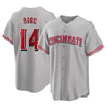 Choea C.Reds #14 Pete Rose Player Gray Home Game Stitched Jerseys