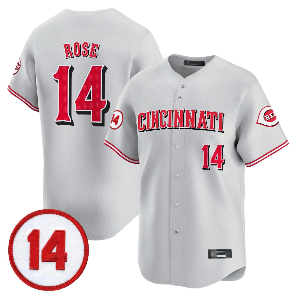 Choea C.Reds #14 Pete Rose Player Gray Vapor Premier Limited Home Stitched Jerseys