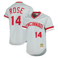 Choea C.Reds #14 Pete Rose Player Mitchell & Ness Gray Throwback Cooperstown Mesh T-shirt Game Stitched Jerseys