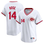Choea C.Reds #14 Pete Rose Player White Cooperstown Collection Limited T-shirt Home Stitched Jerseys
