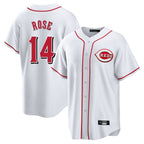 Choea C.Reds #14 Pete Rose Player White Game Home Stitched Jerseys
