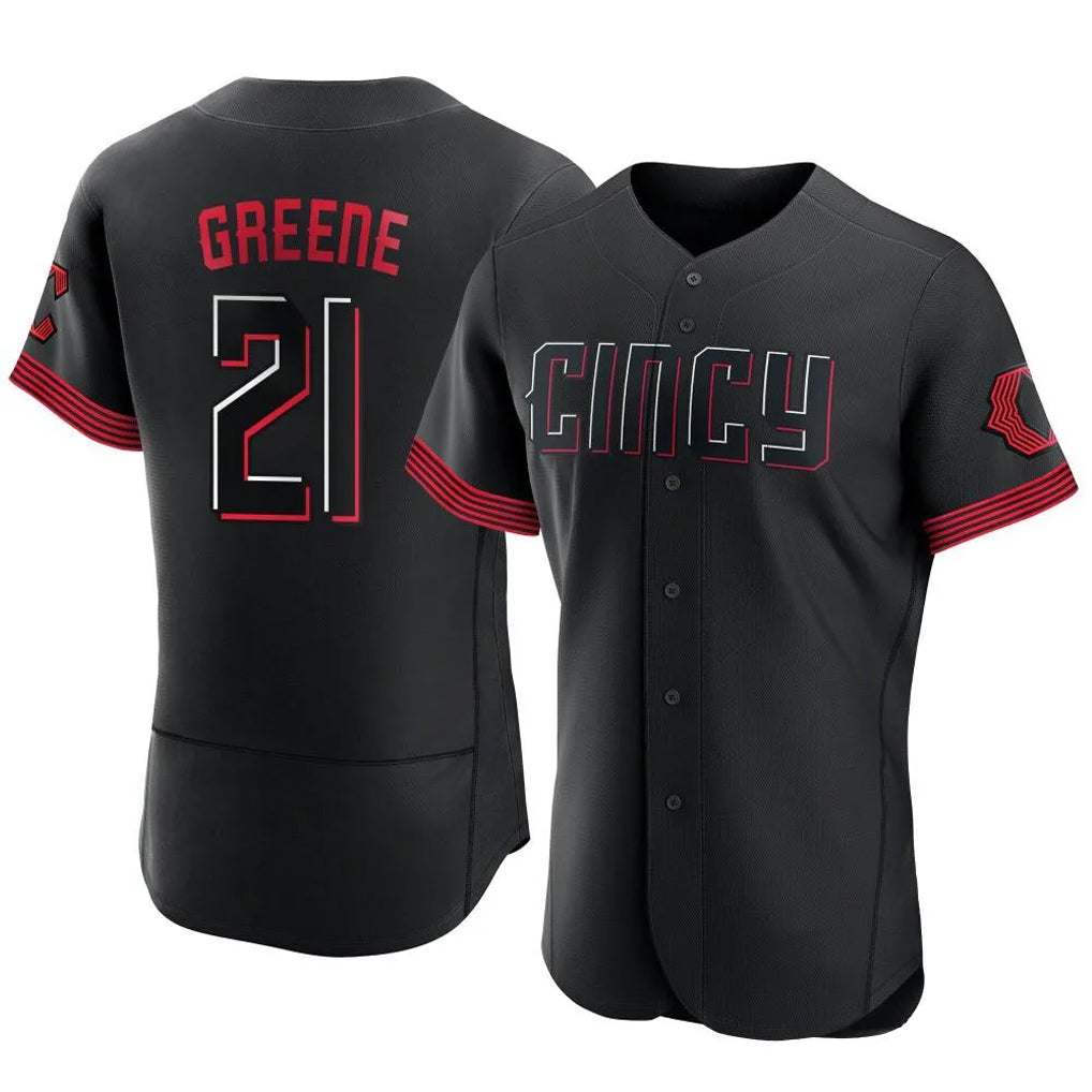 Choea C.Reds #21 Hunter Greene Player Black City Connect Limited Elite Home Stitched Jerseys