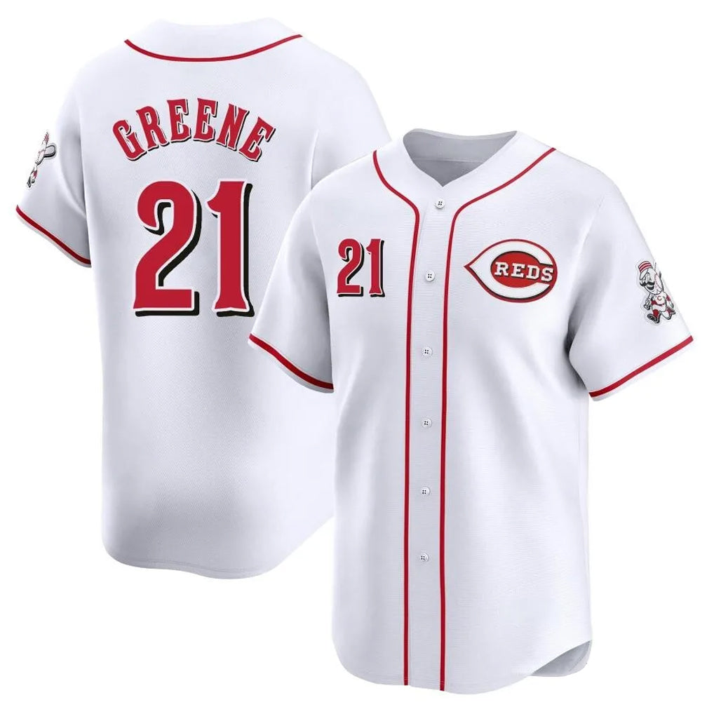 Choea C.Reds #21 Hunter Greene Player White Home Limited Stitched Jerseys