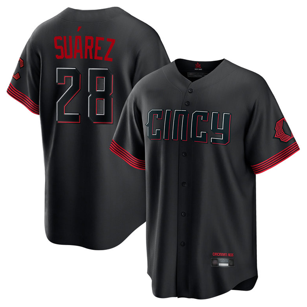 Choea C.Reds #28 Eugenio Su¡§¡érez Player Black City Connect Home Game Stitched Jerseys