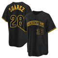 Choea C.Reds #28 Eugenio Su¡§¡érez Player Black Snake Skin City Home Stitched Jerseys
