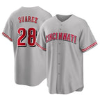 Choea C.Reds #28 Eugenio Su¡§¡érez Player Gray Home Game Stitched Jerseys