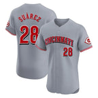 Choea C.Reds #28 Eugenio Su¡§¡érez Player Gray Limited Elite Home Stitched Jerseys